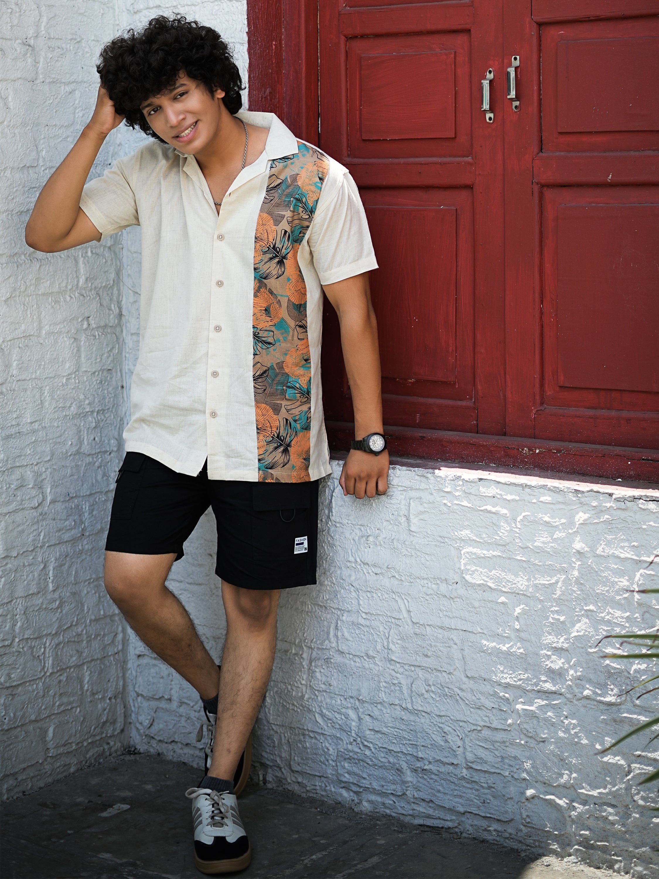 Botanical Panel Linen Shirt
