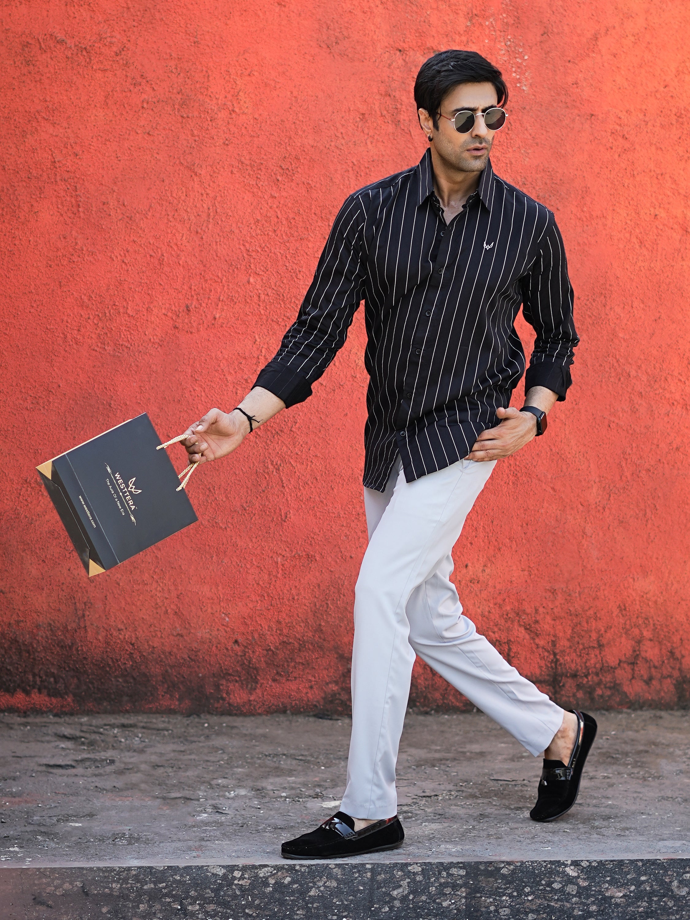 Striped Black Casual Shirt