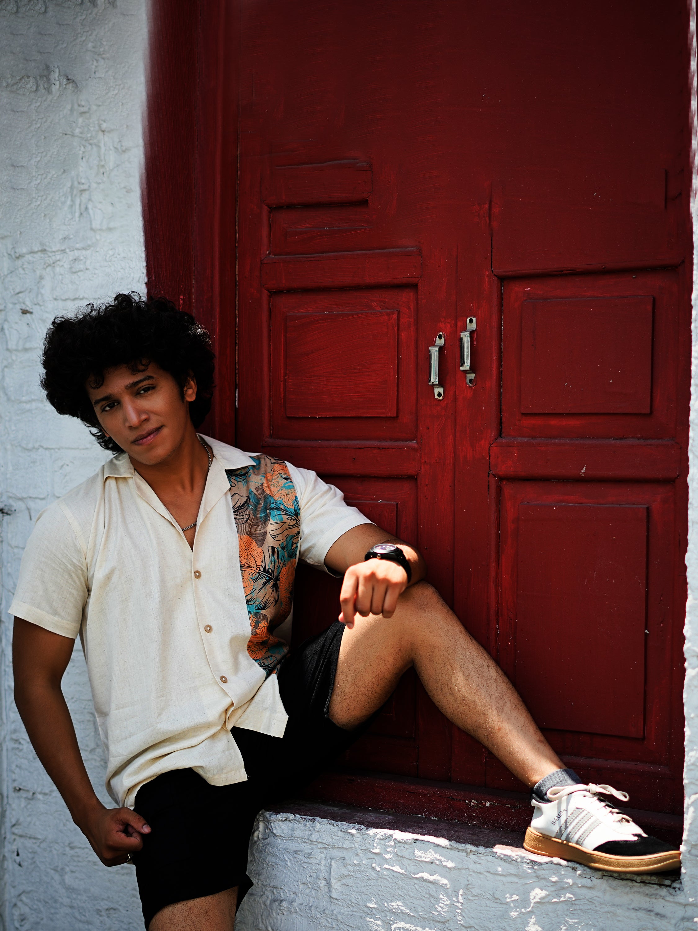 Botanical Panel Linen Shirt
