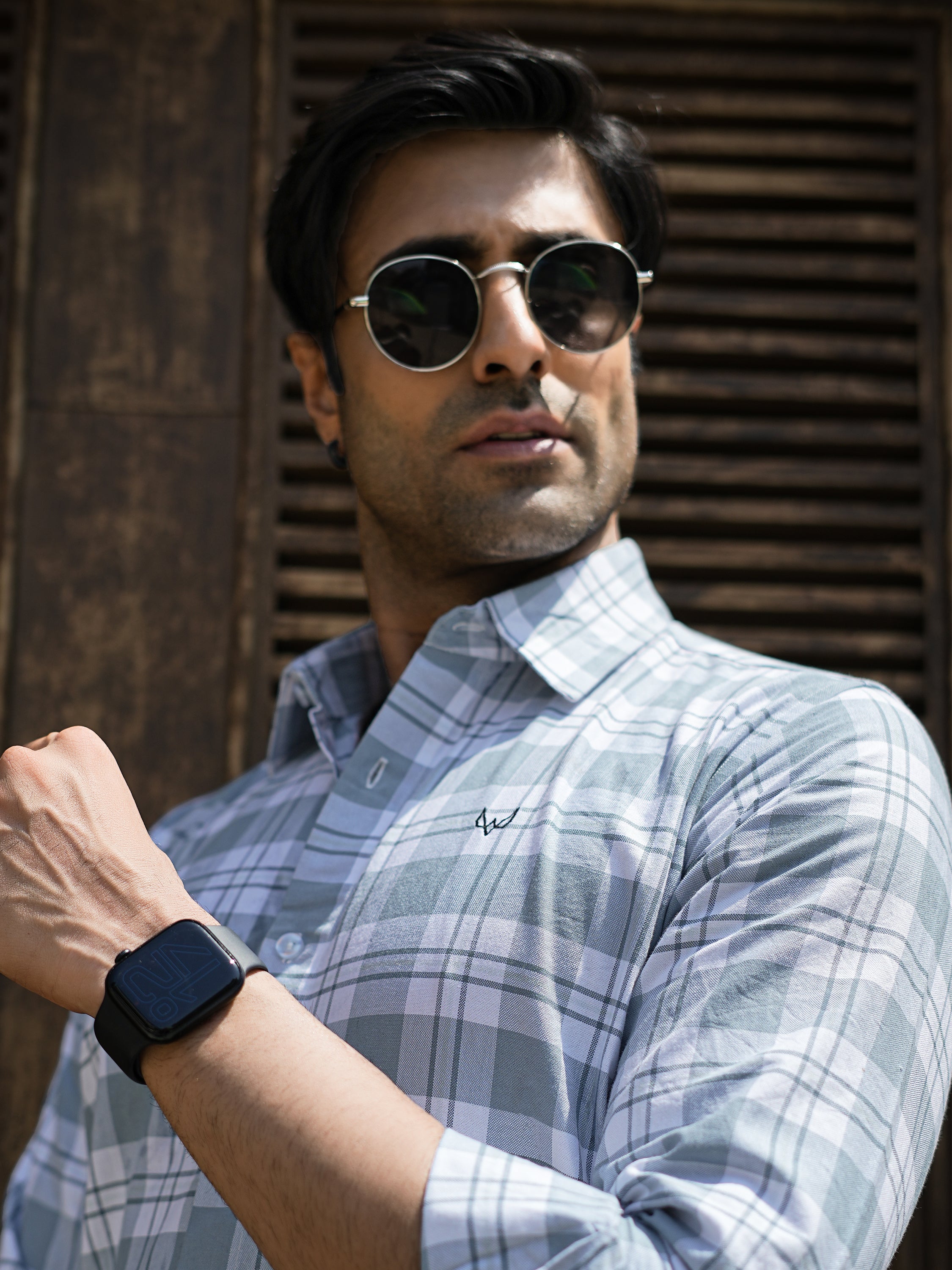 Soft Blue Checks Shirt