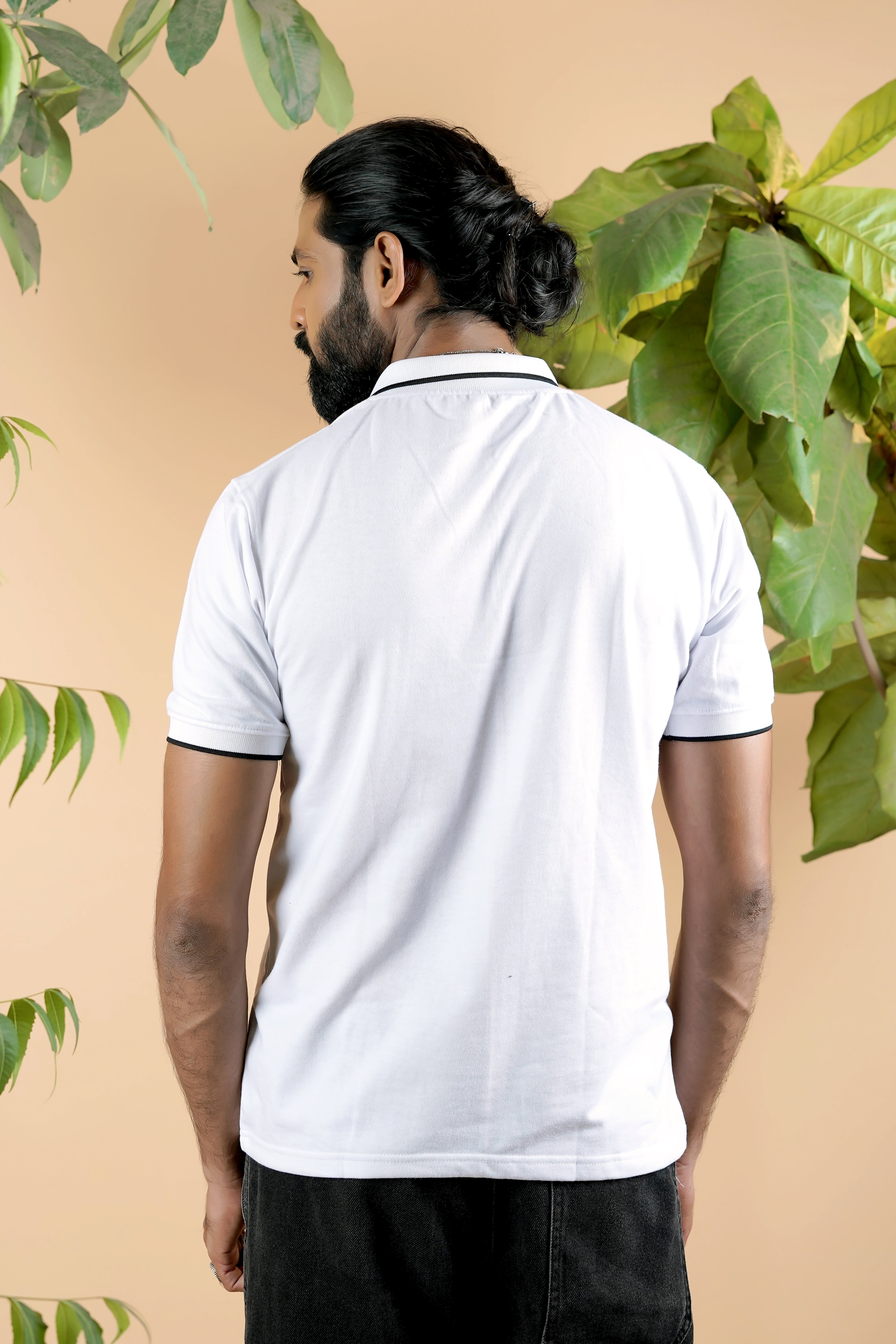 White Zip Polo T-Shirt