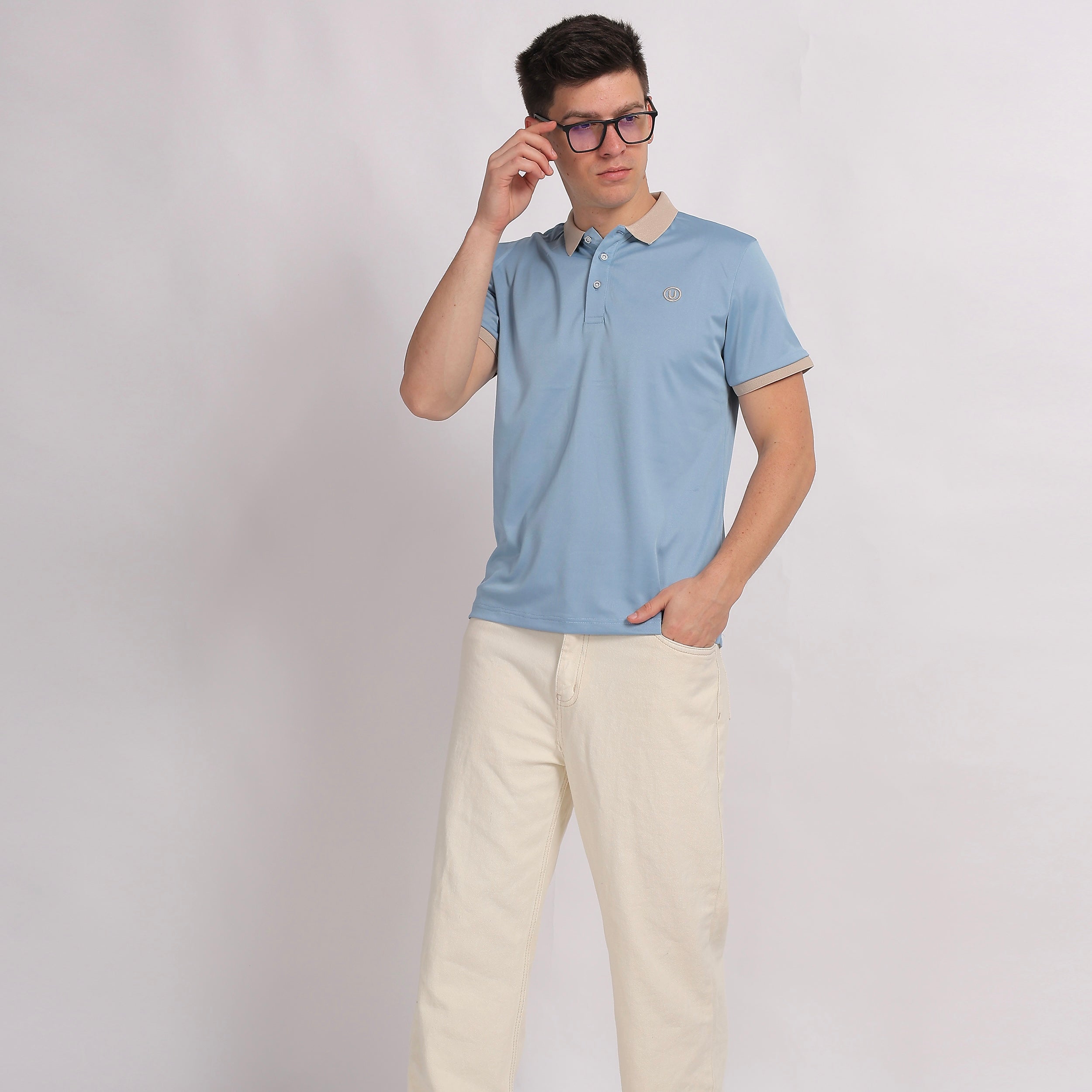 Blue Contrast Polo