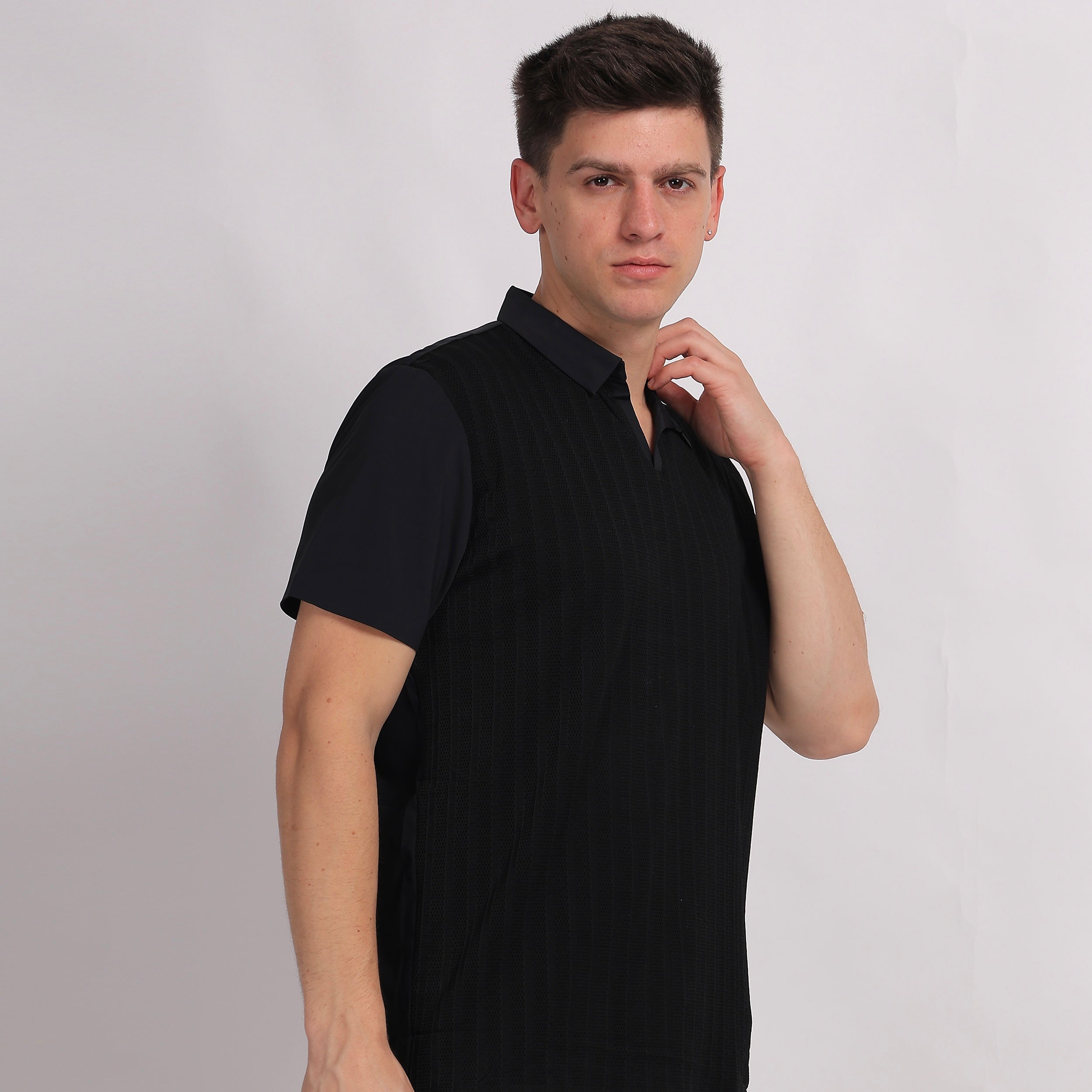 Black Textured T-Shirt