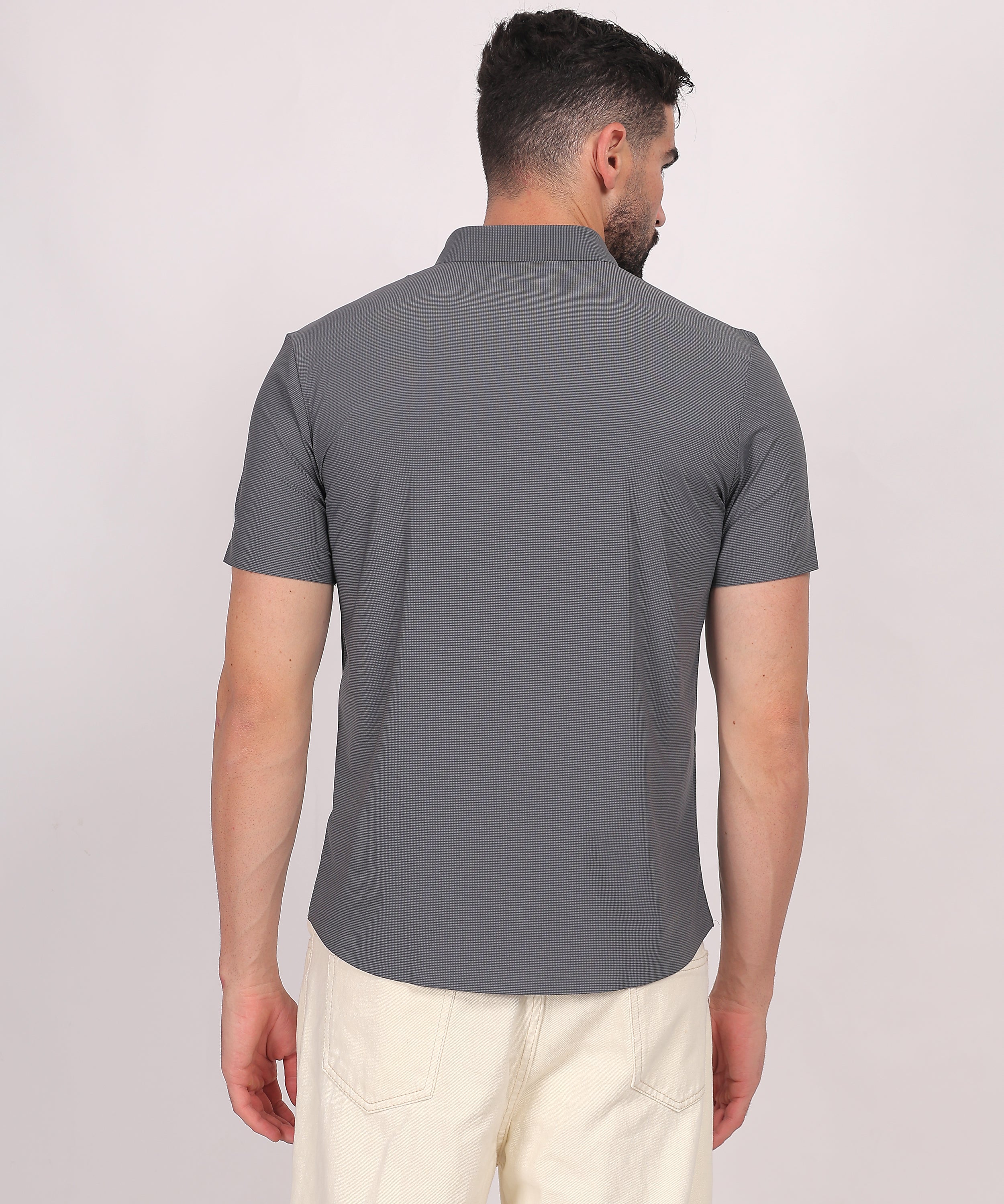 Charcoal Gray Stitchless Short Sleeve Shirt