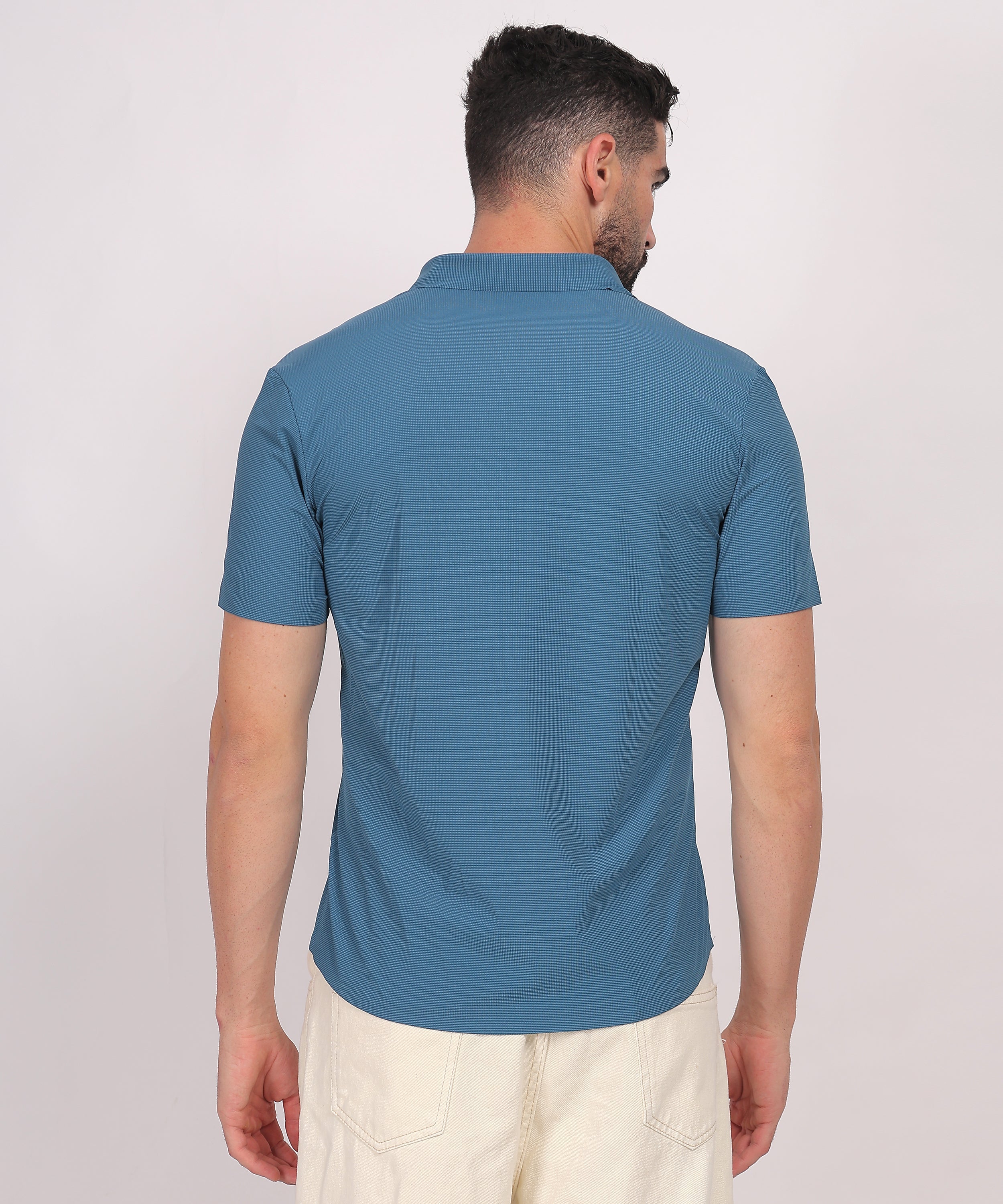 Ocean Blue Stitchless Short Sleeve Shirt