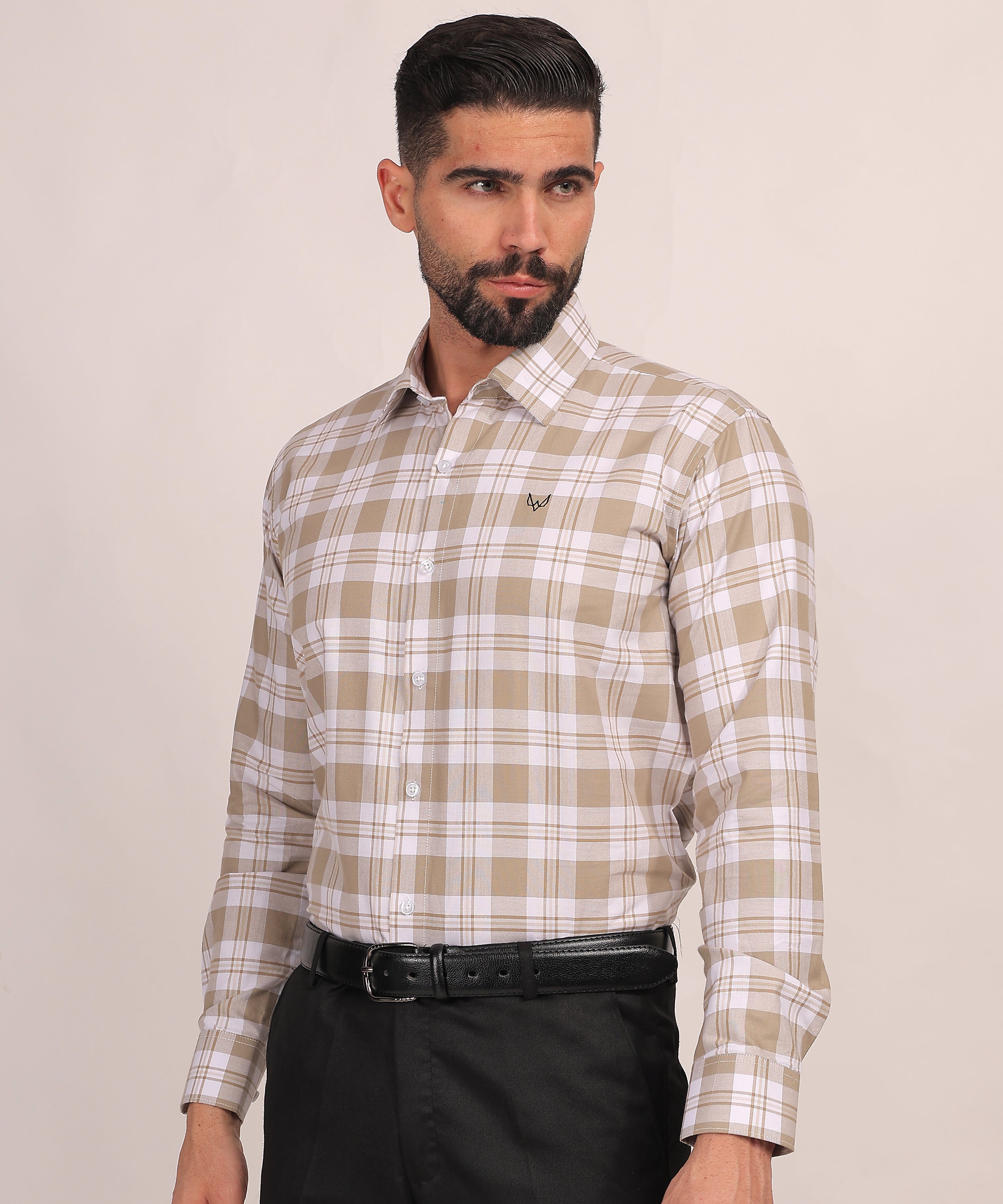 Beige Checks Shirt