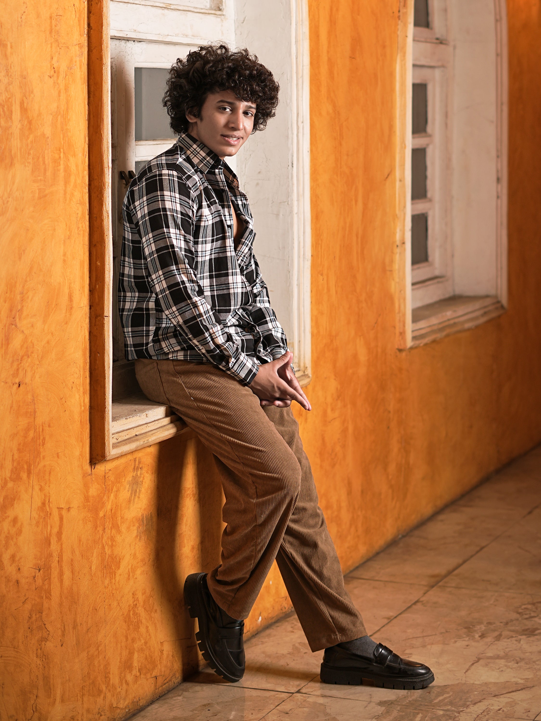 Black & White Plaid Shirt