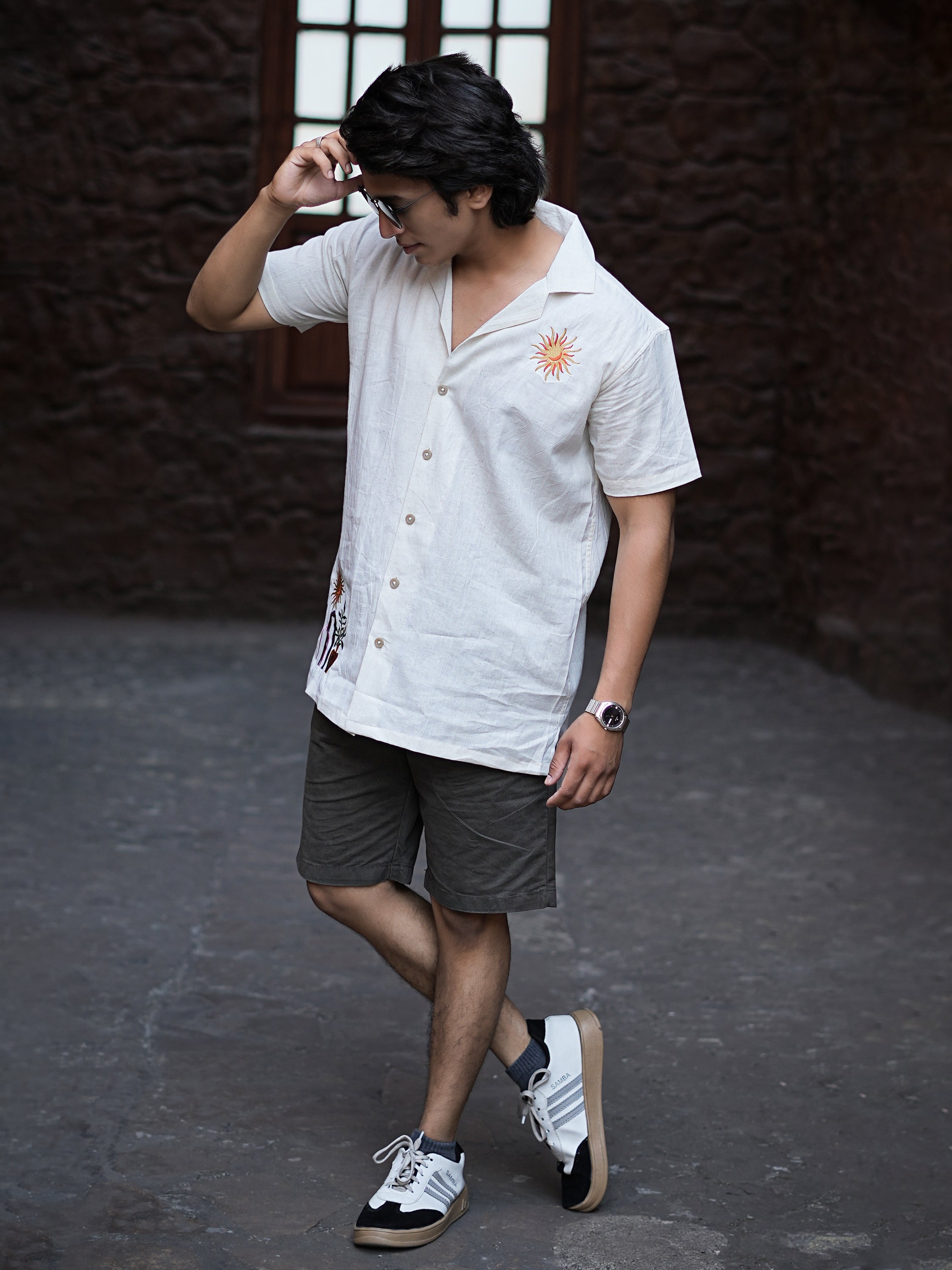 Oasis Sunset Embroidery Linen Shirt