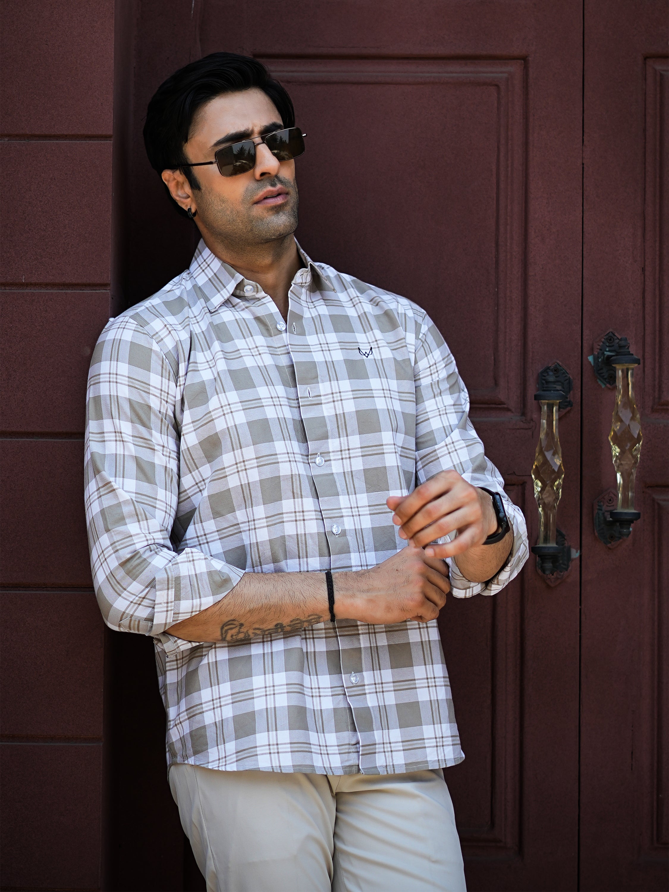 Beige Checks Shirt
