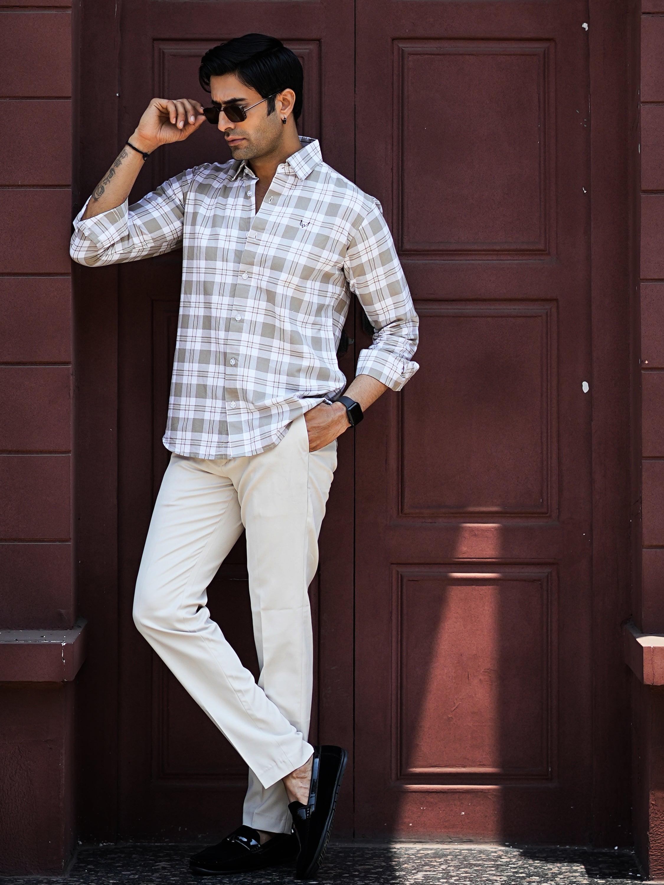 Beige Checks Shirt