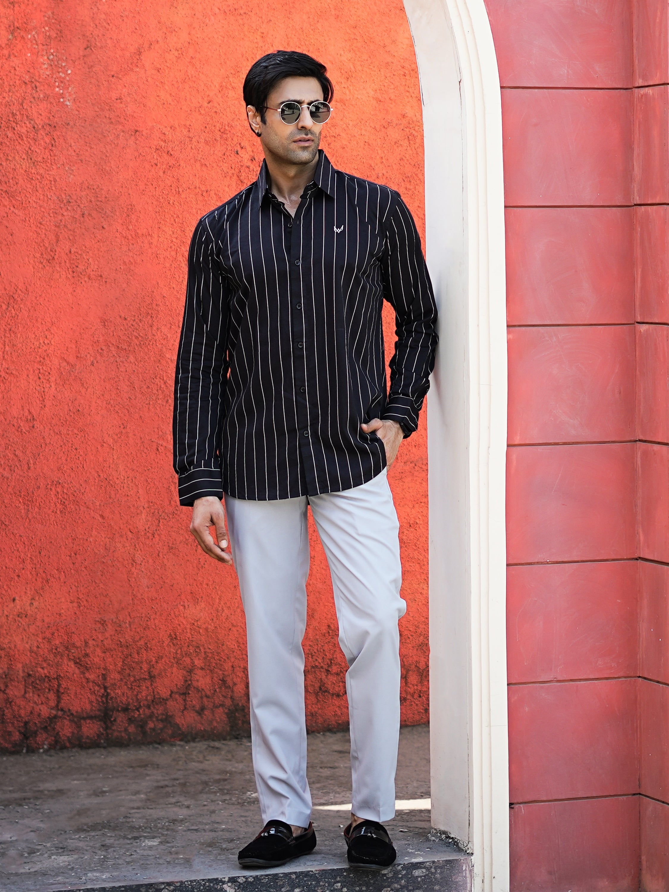 Striped Black Casual Shirt
