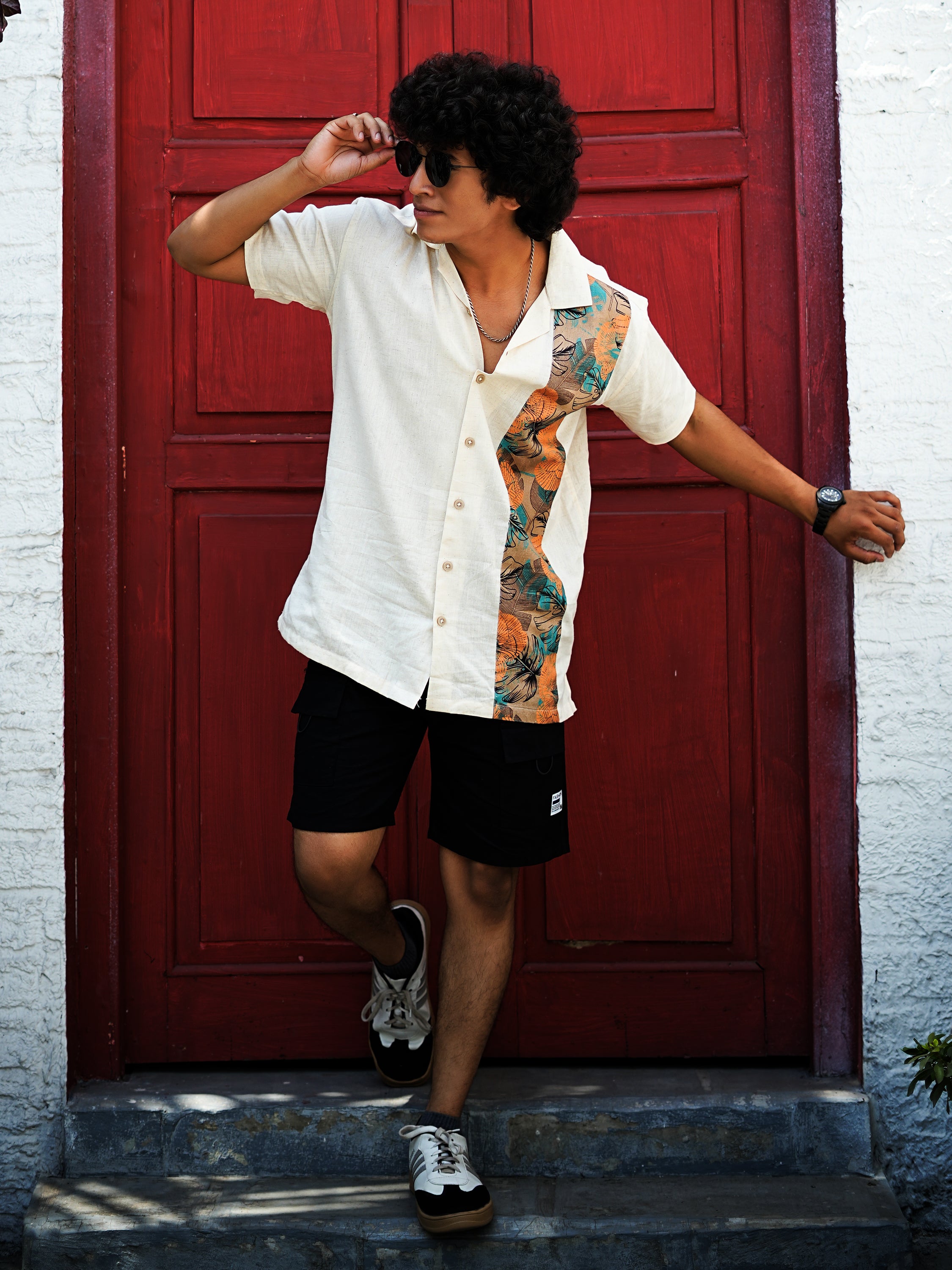 Botanical Panel Linen Shirt
