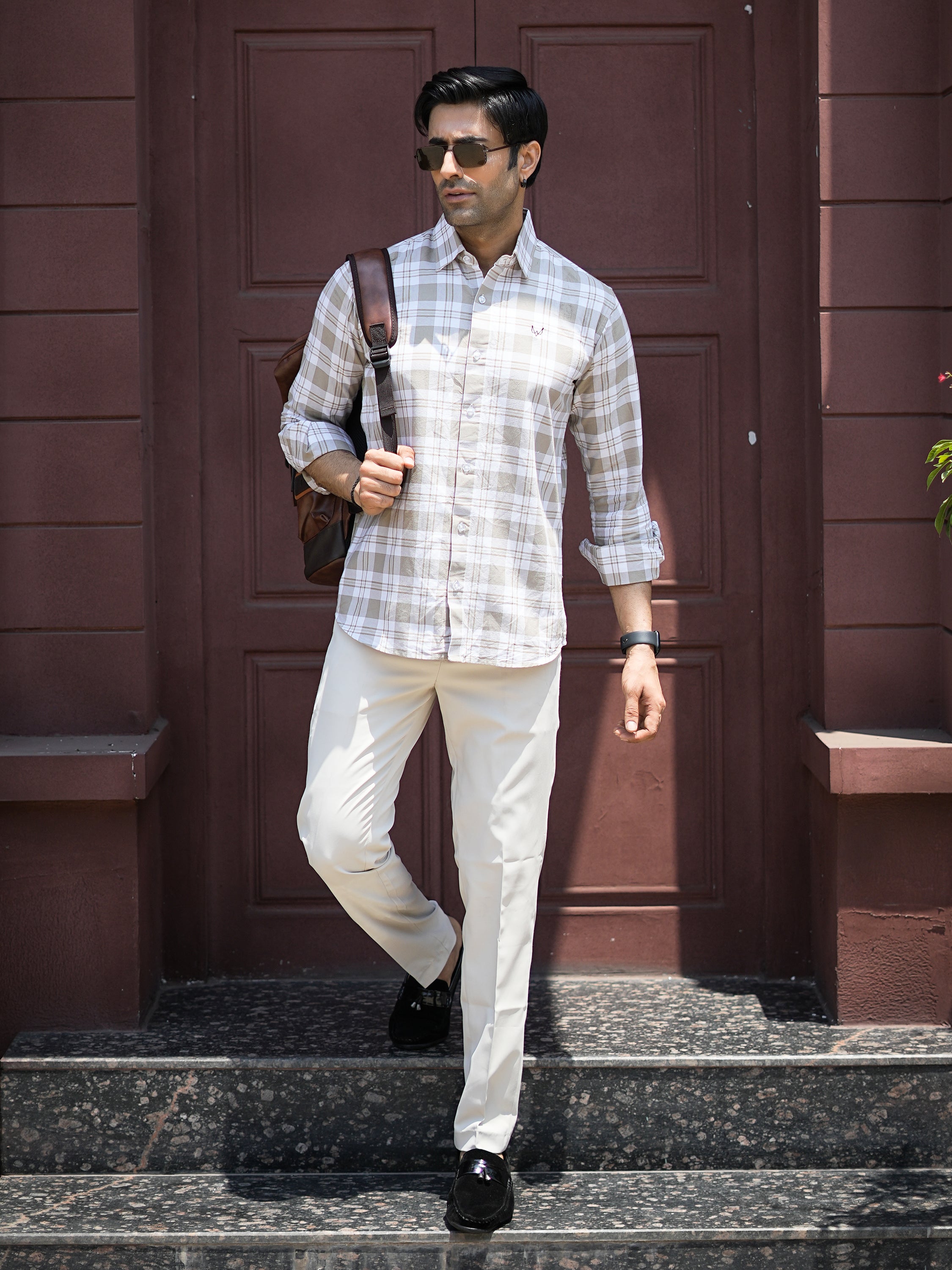 Beige Checks Shirt