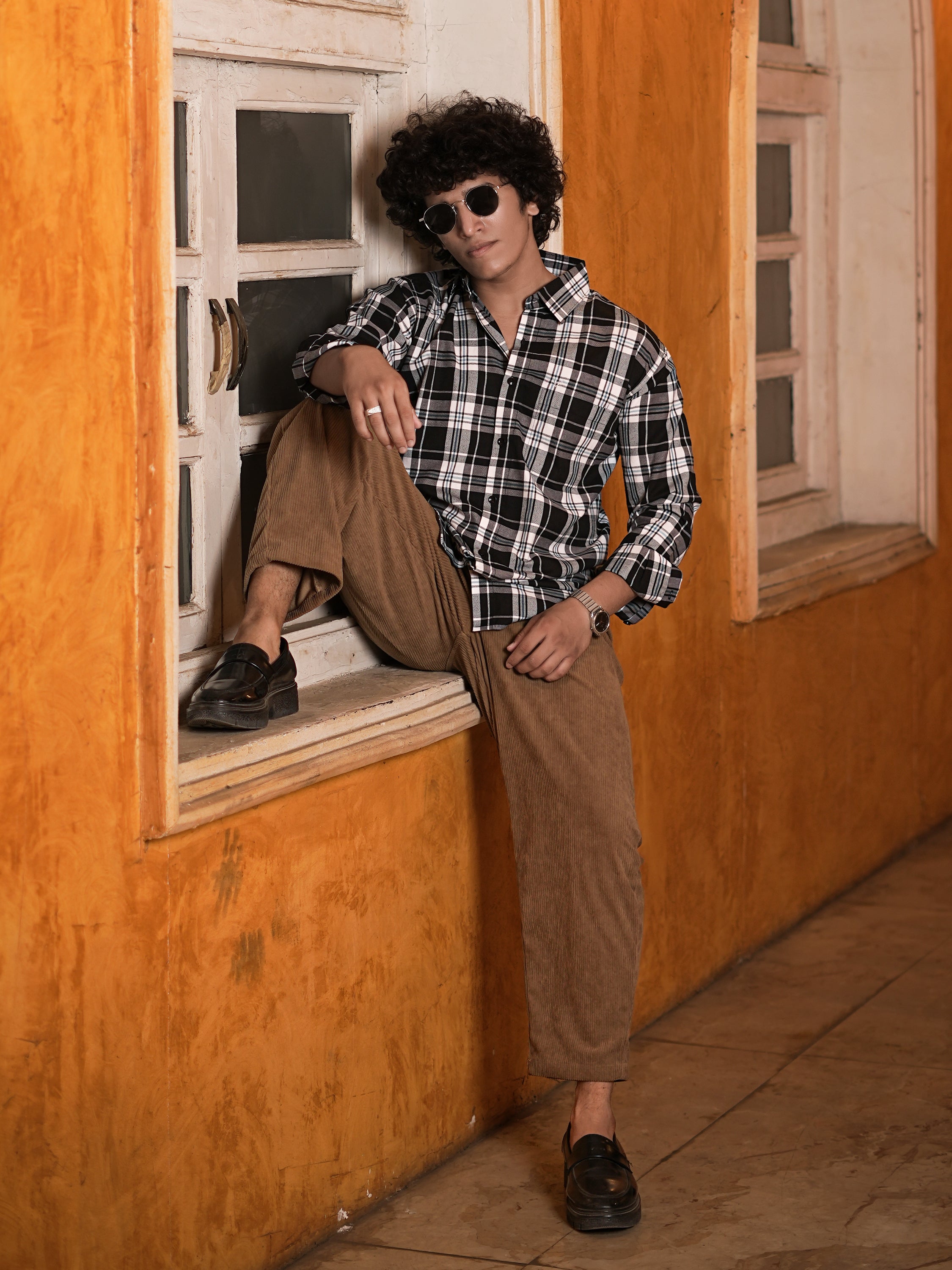 Black & White Plaid Shirt