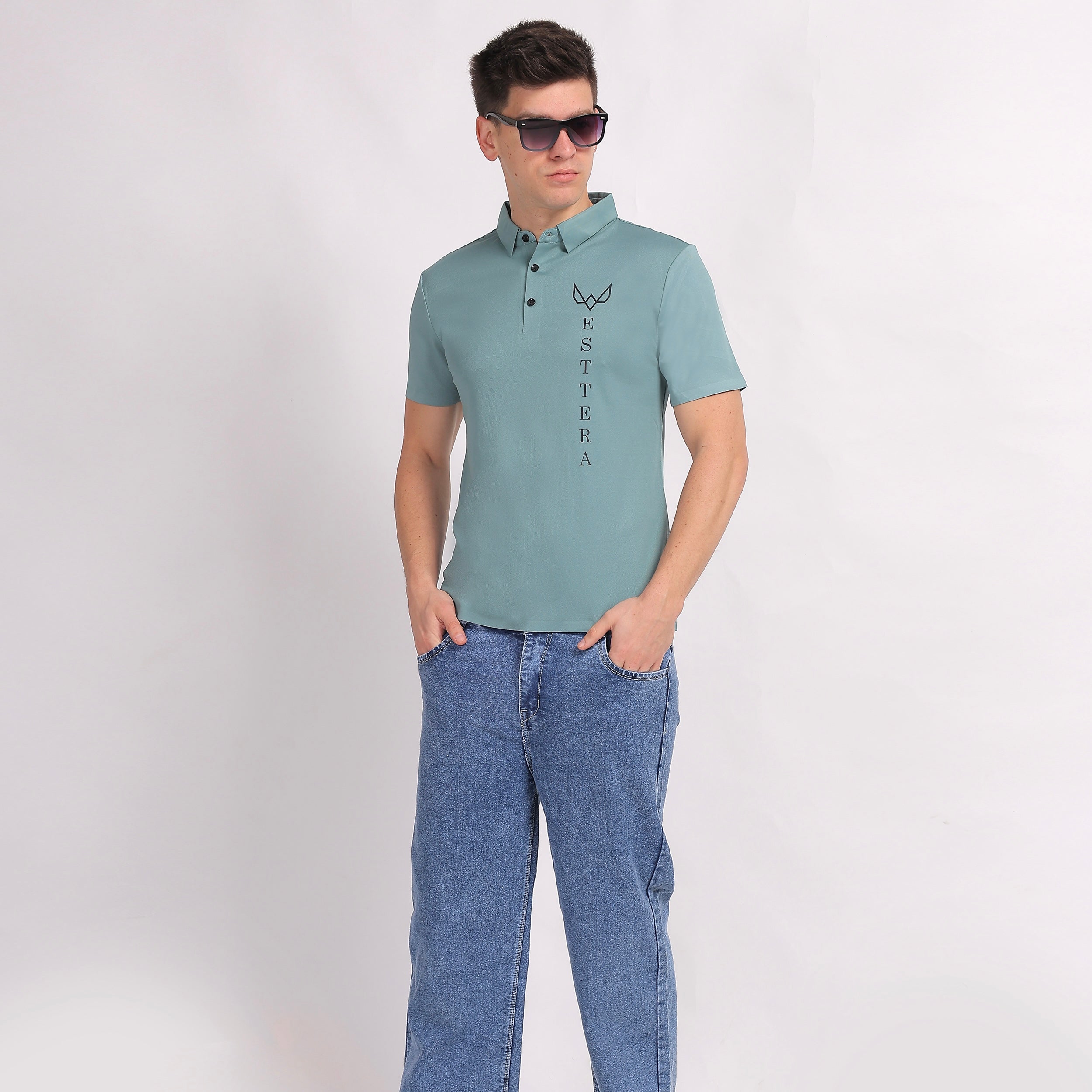 Light Green Logo Polo T-Shirt