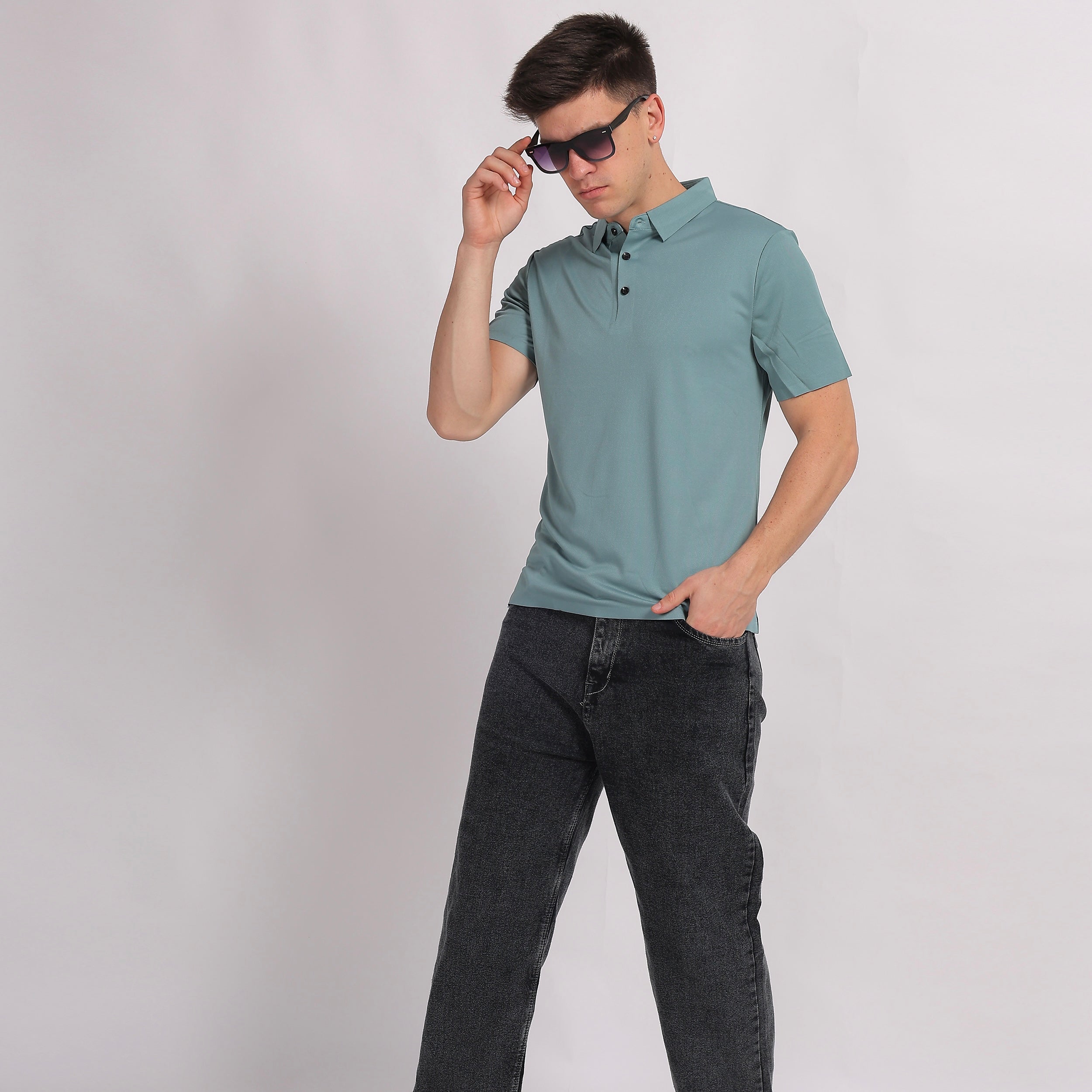 Solid Light Green Polo Shirt