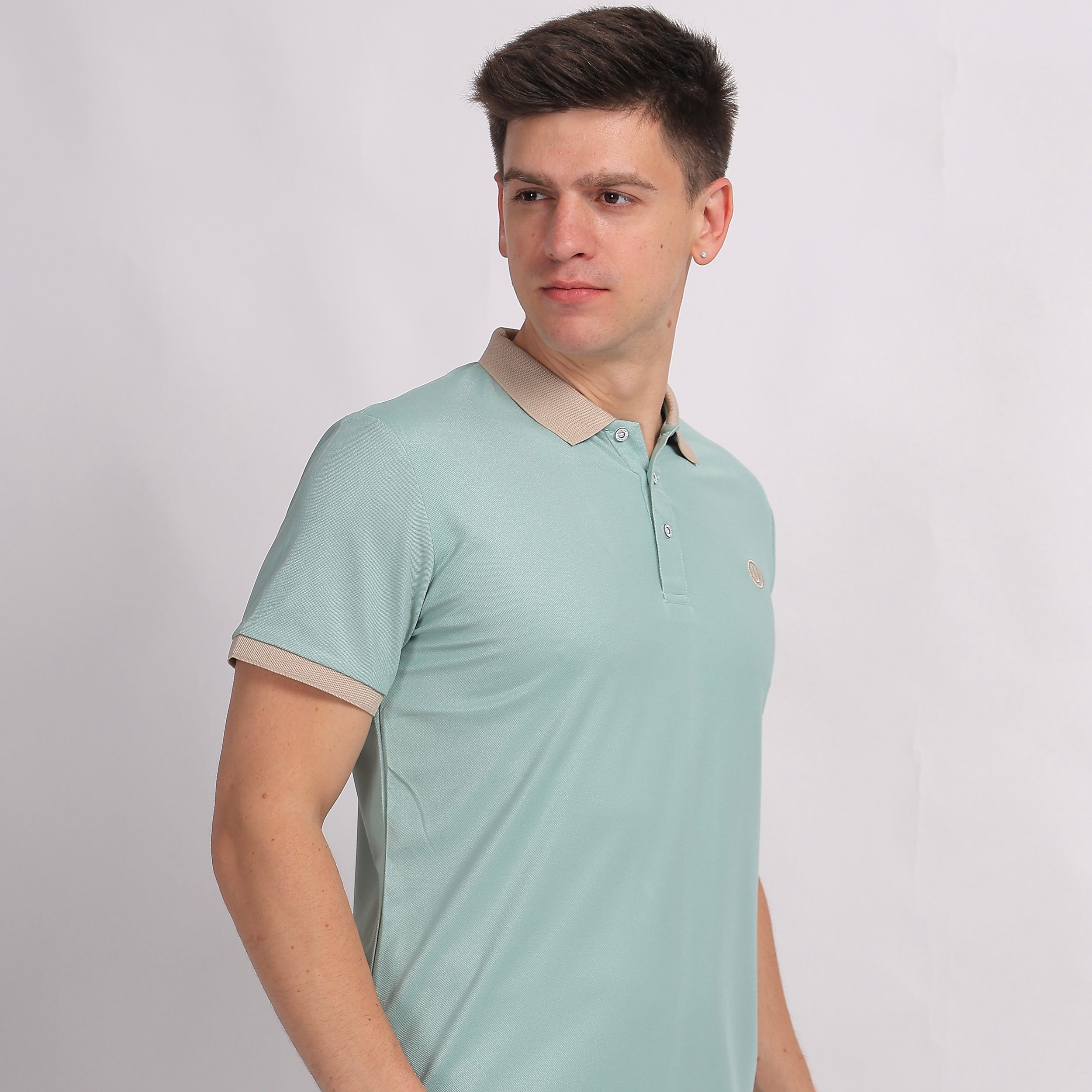 Green Contrast Polo
