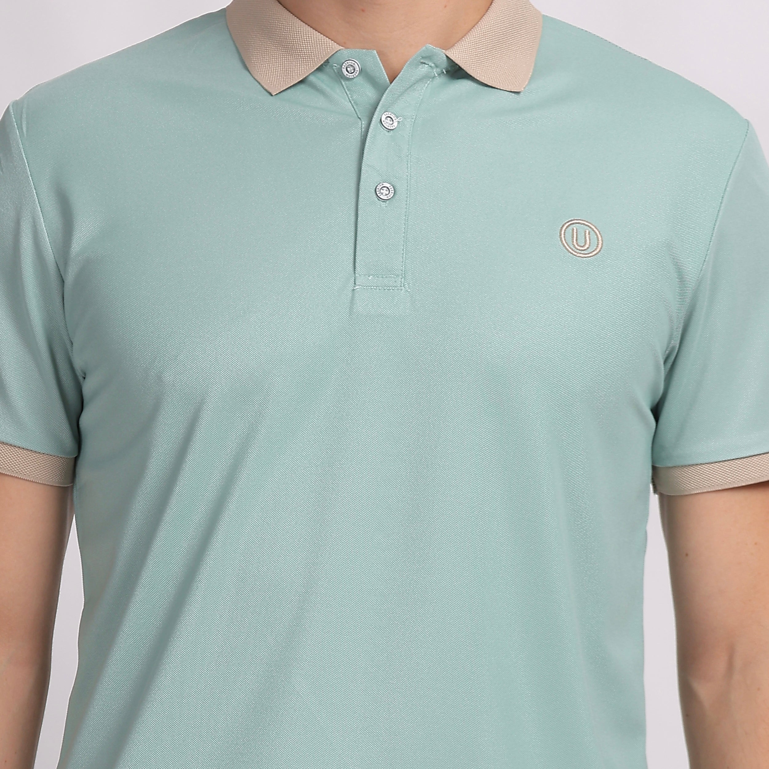 Green Contrast Polo