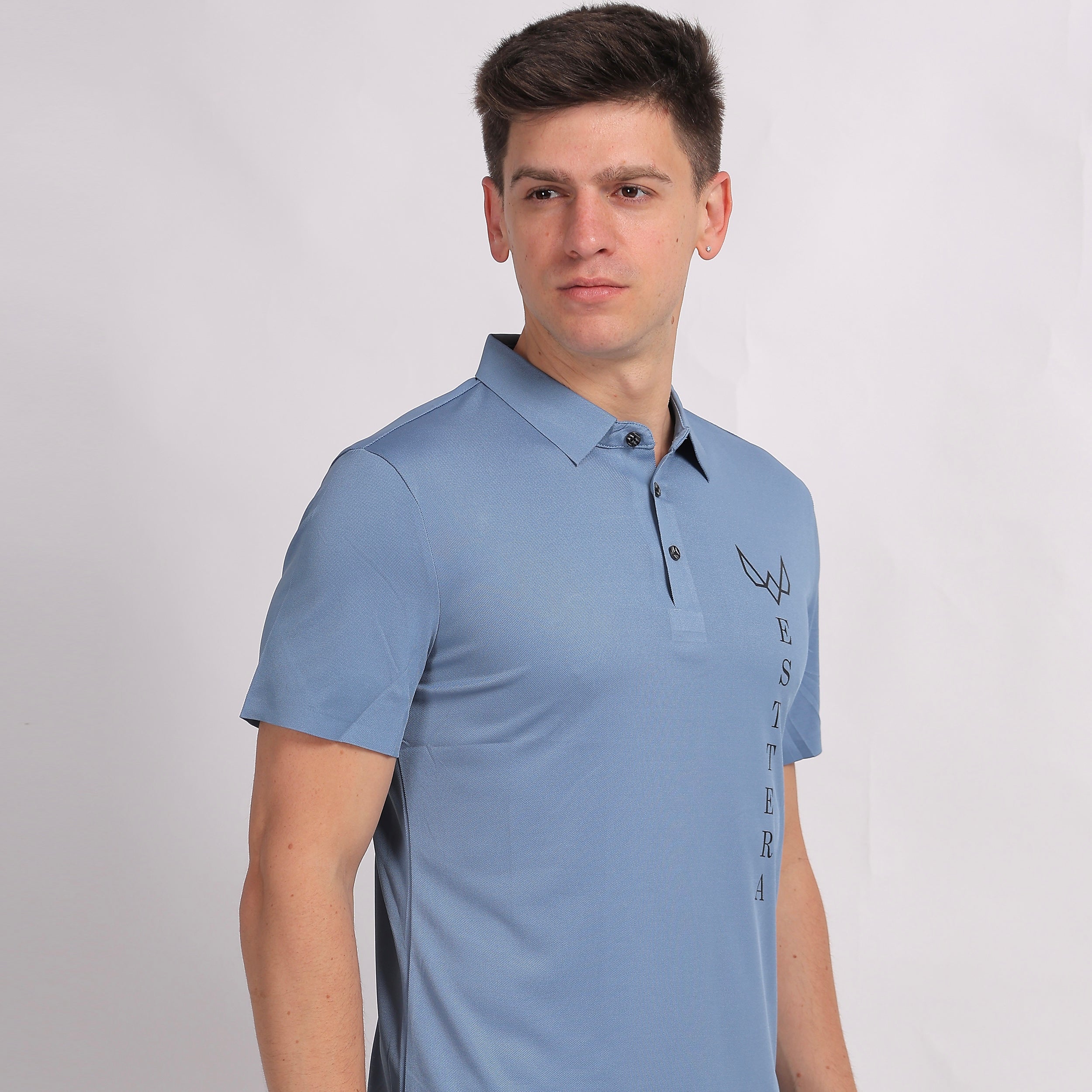 Sky Blue Logo Polo T-Shirt