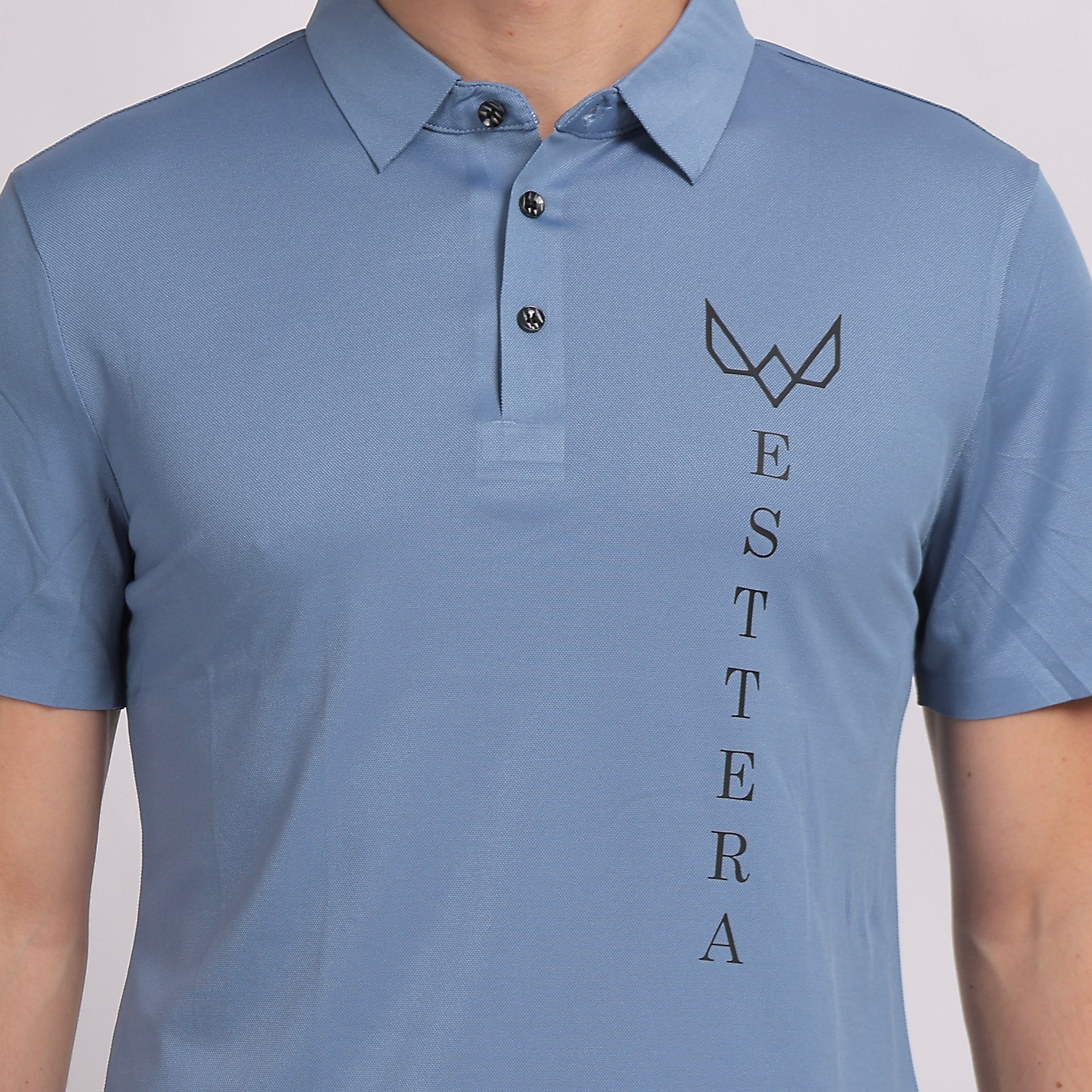 Sky Blue Logo Polo T-Shirt