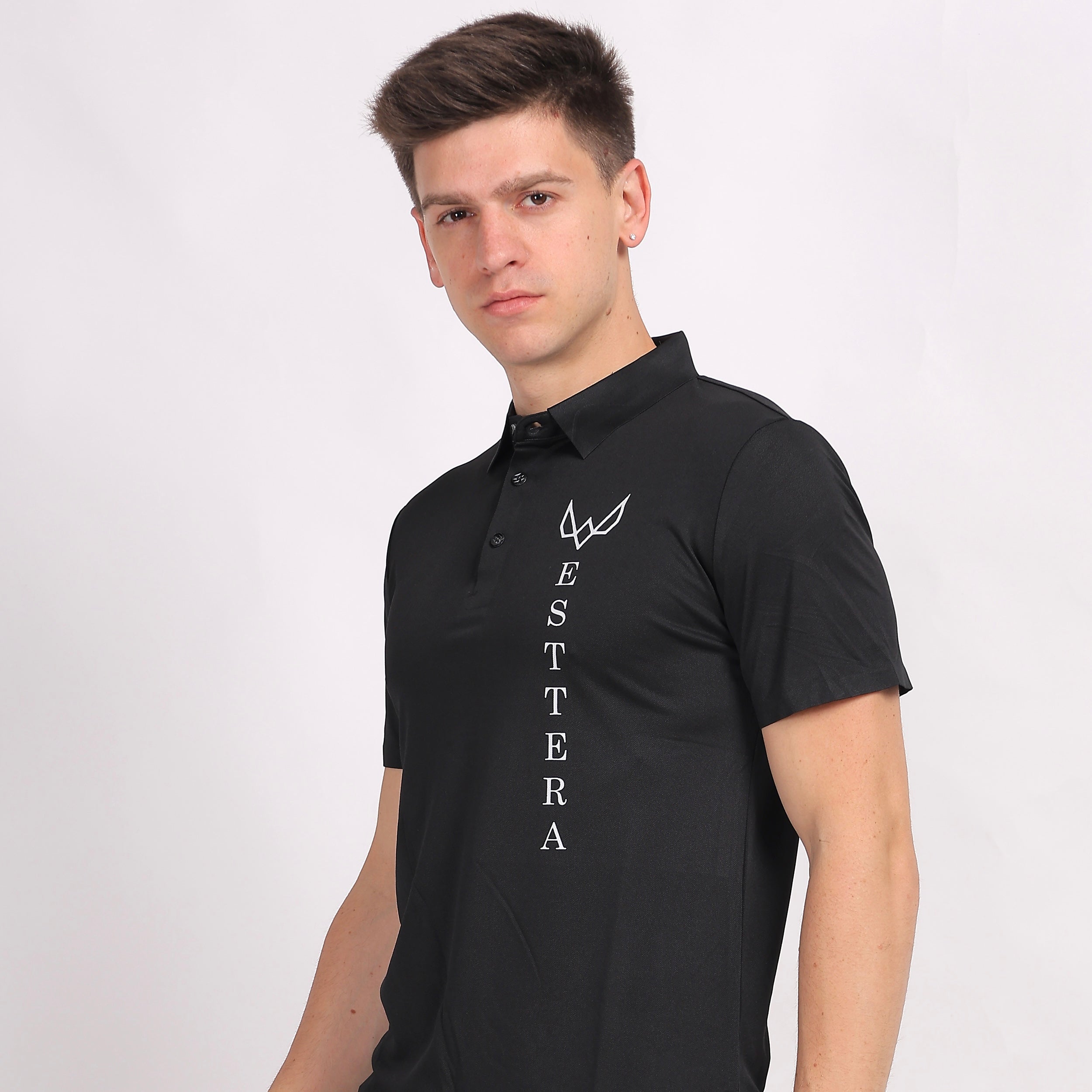 Classic Black Logo Polo Tee
