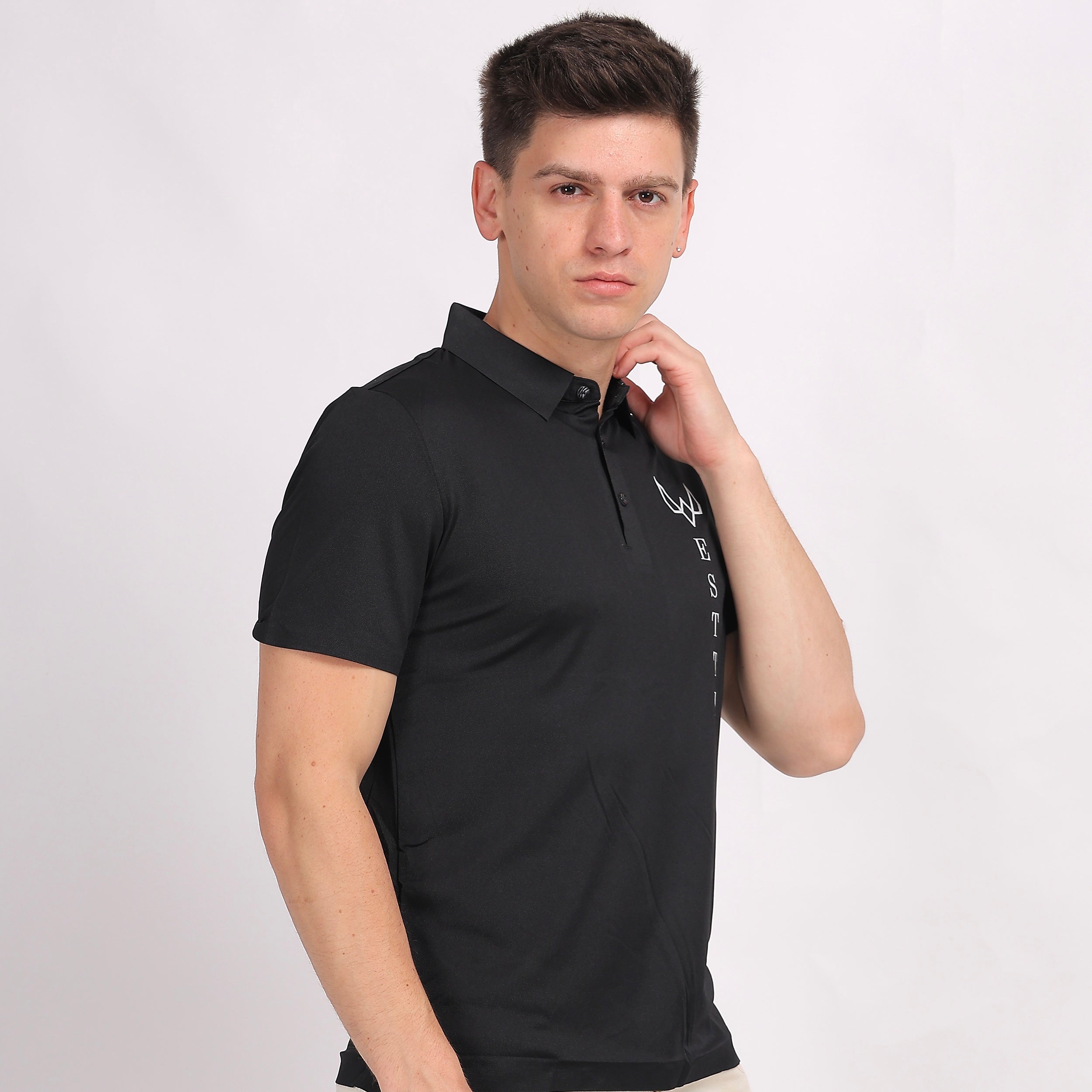 Classic Black Logo Polo Tee