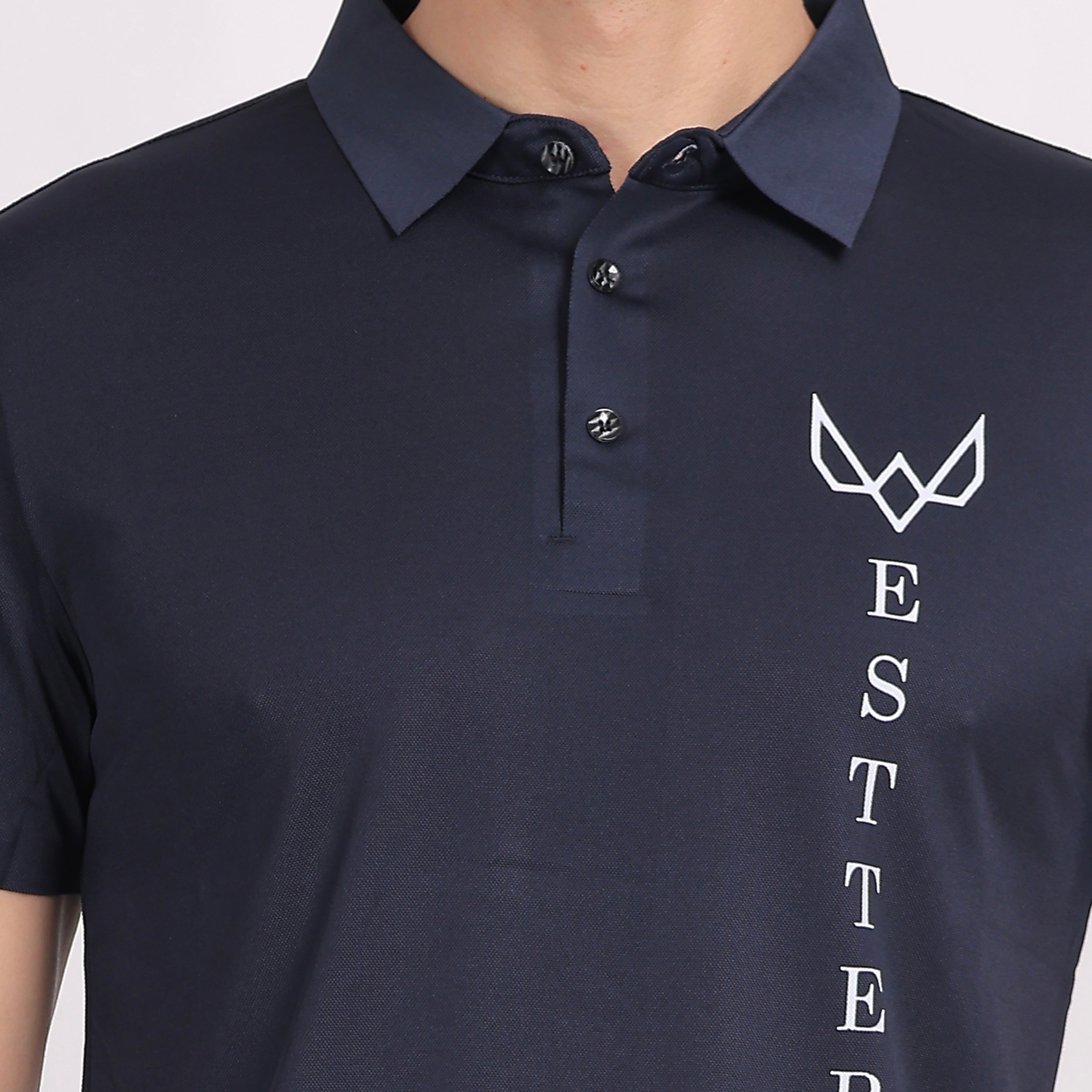 Navy Blue Logo Polo T-Shirt
