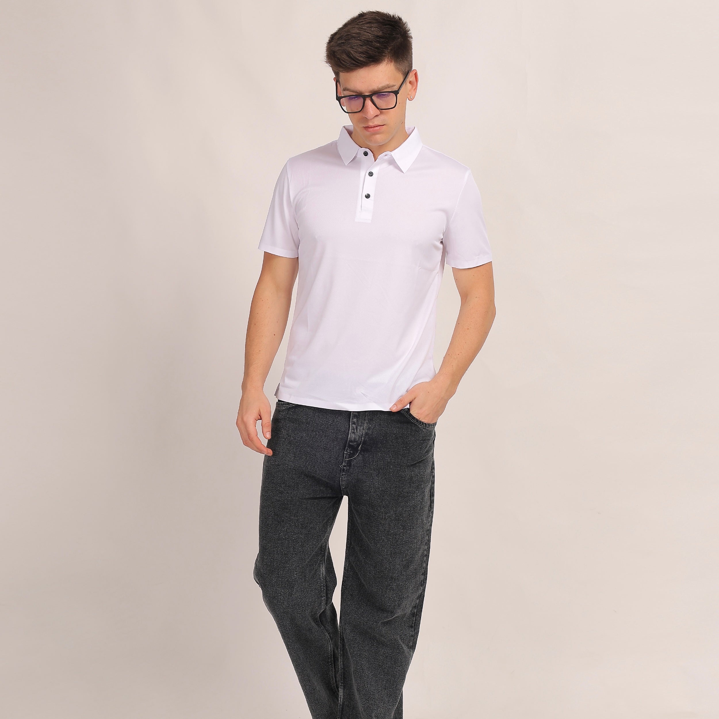 Solid White Polo