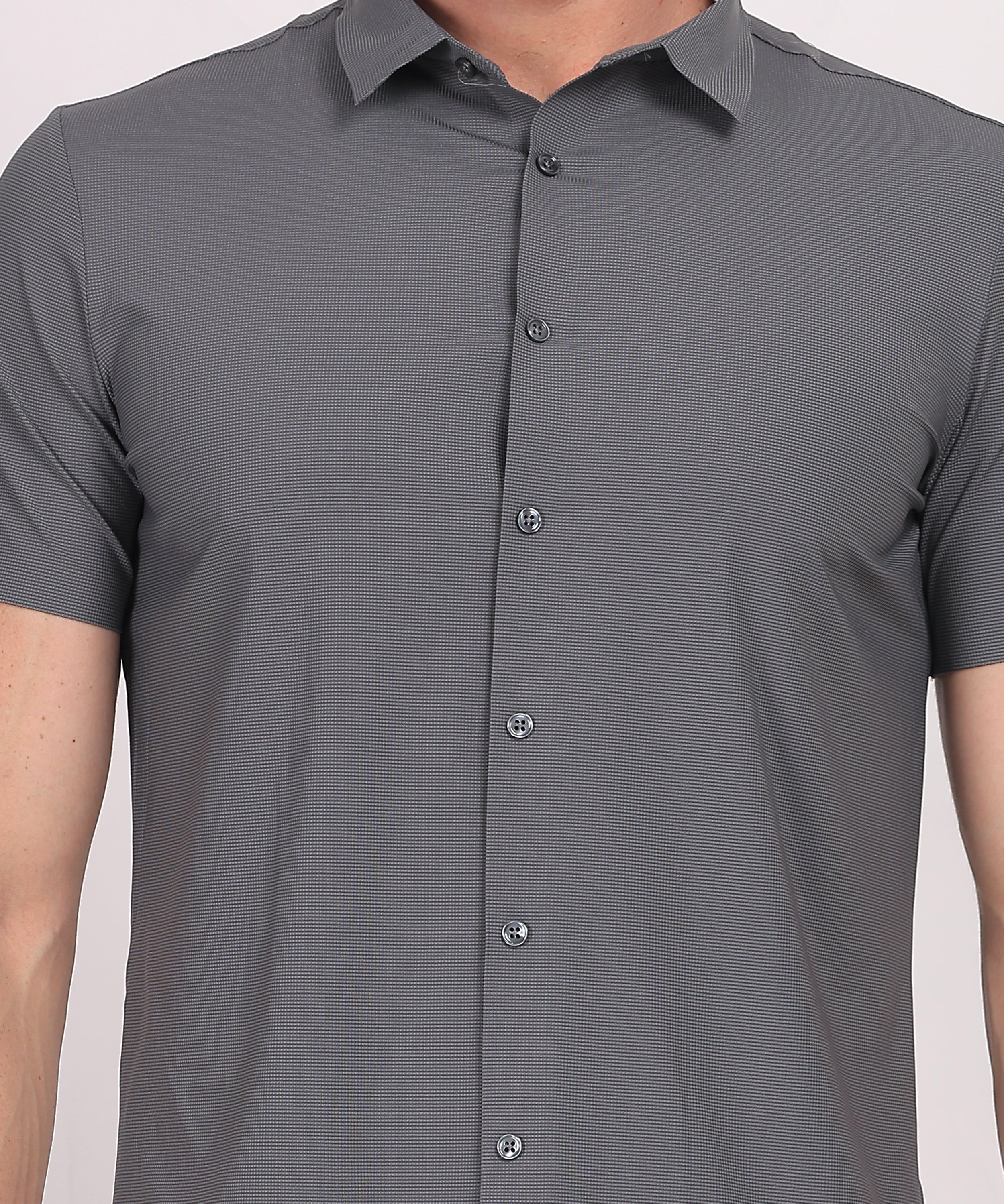Charcoal Gray Stitchless Short Sleeve Shirt