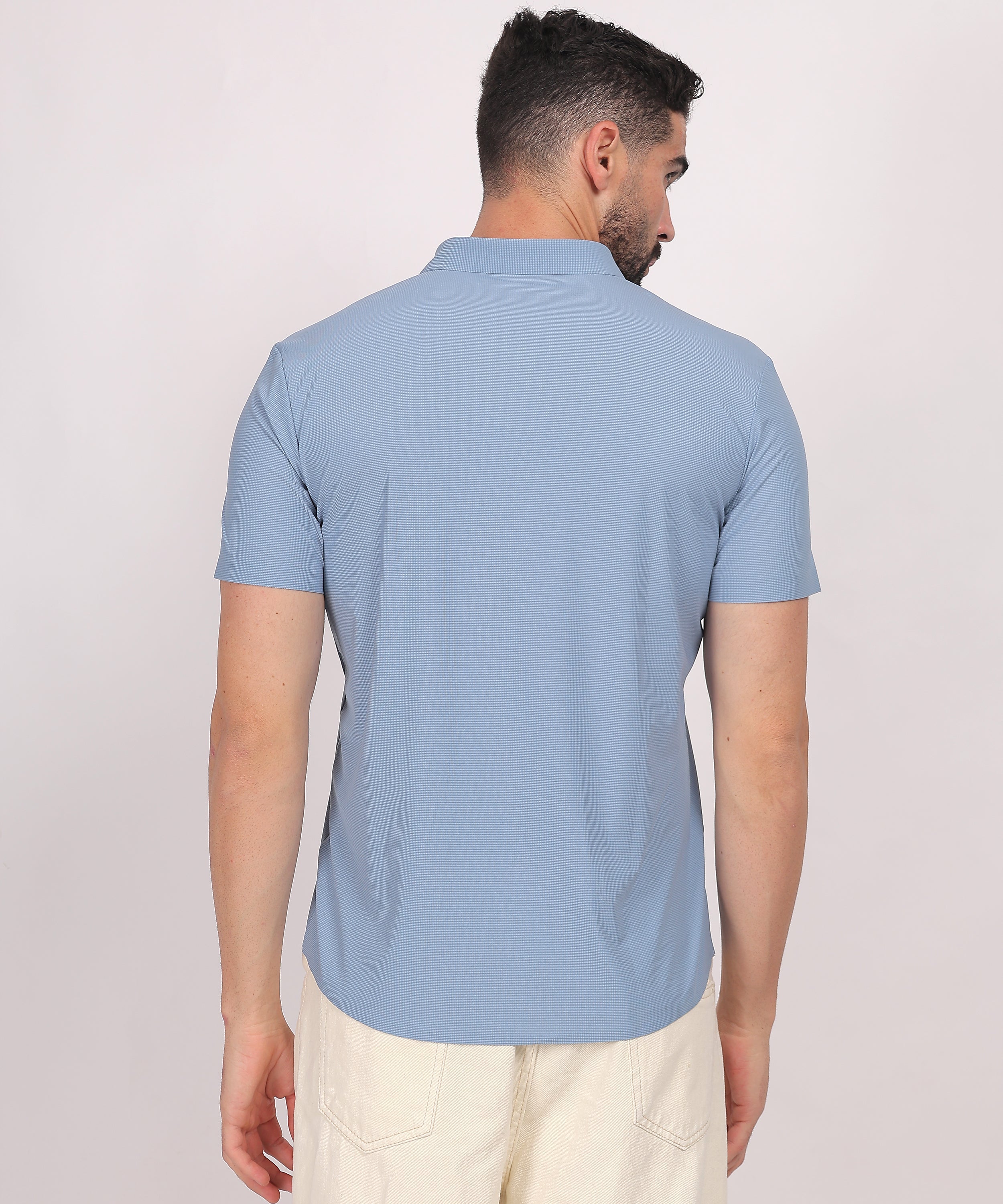 Sky Blue Stitchless Short Sleeve Shirt