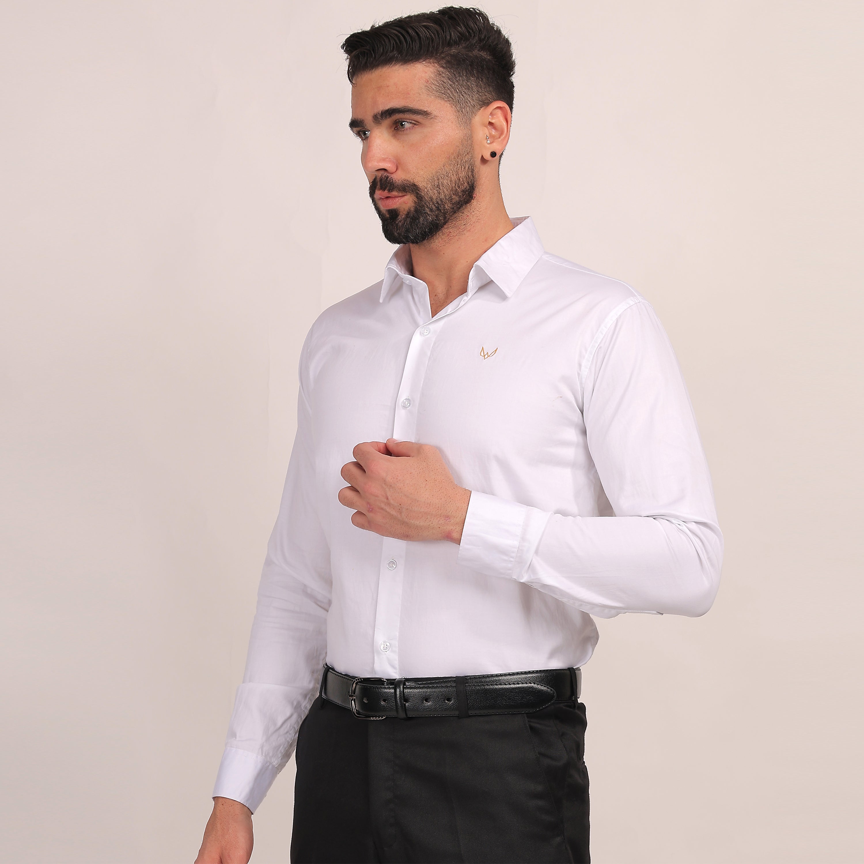 Deer Motif White Shirt