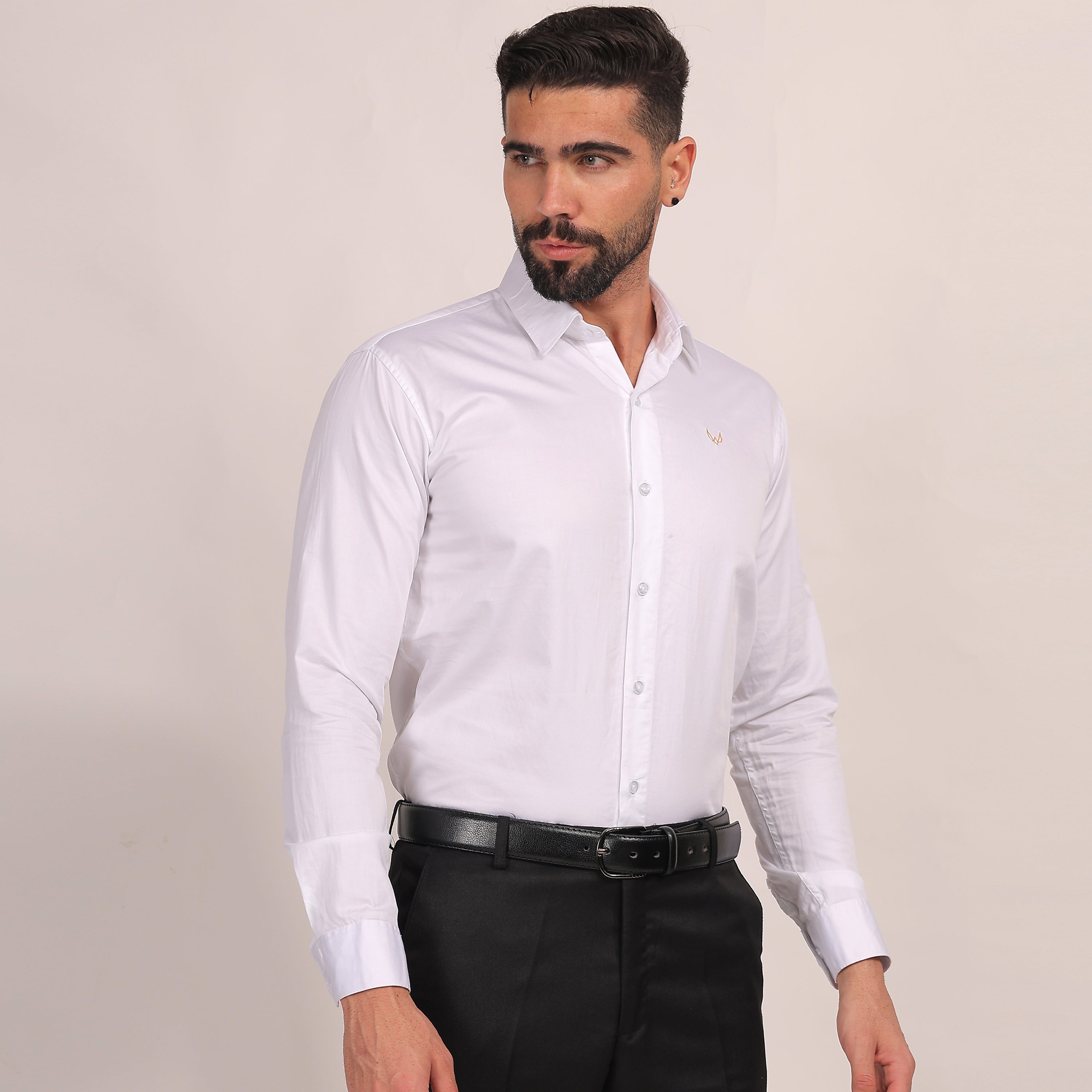 Deer Motif White Shirt