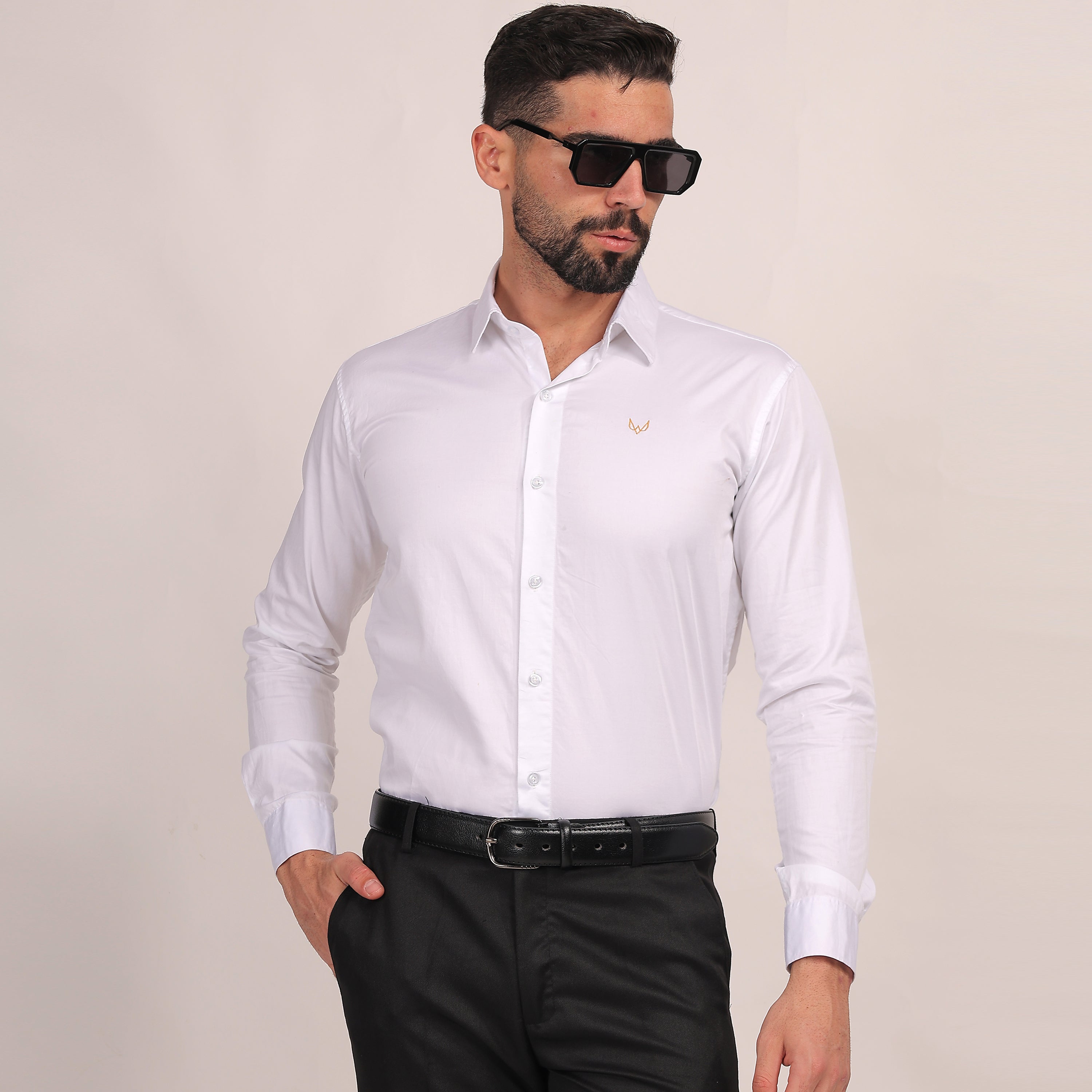 Deer Motif White Shirt