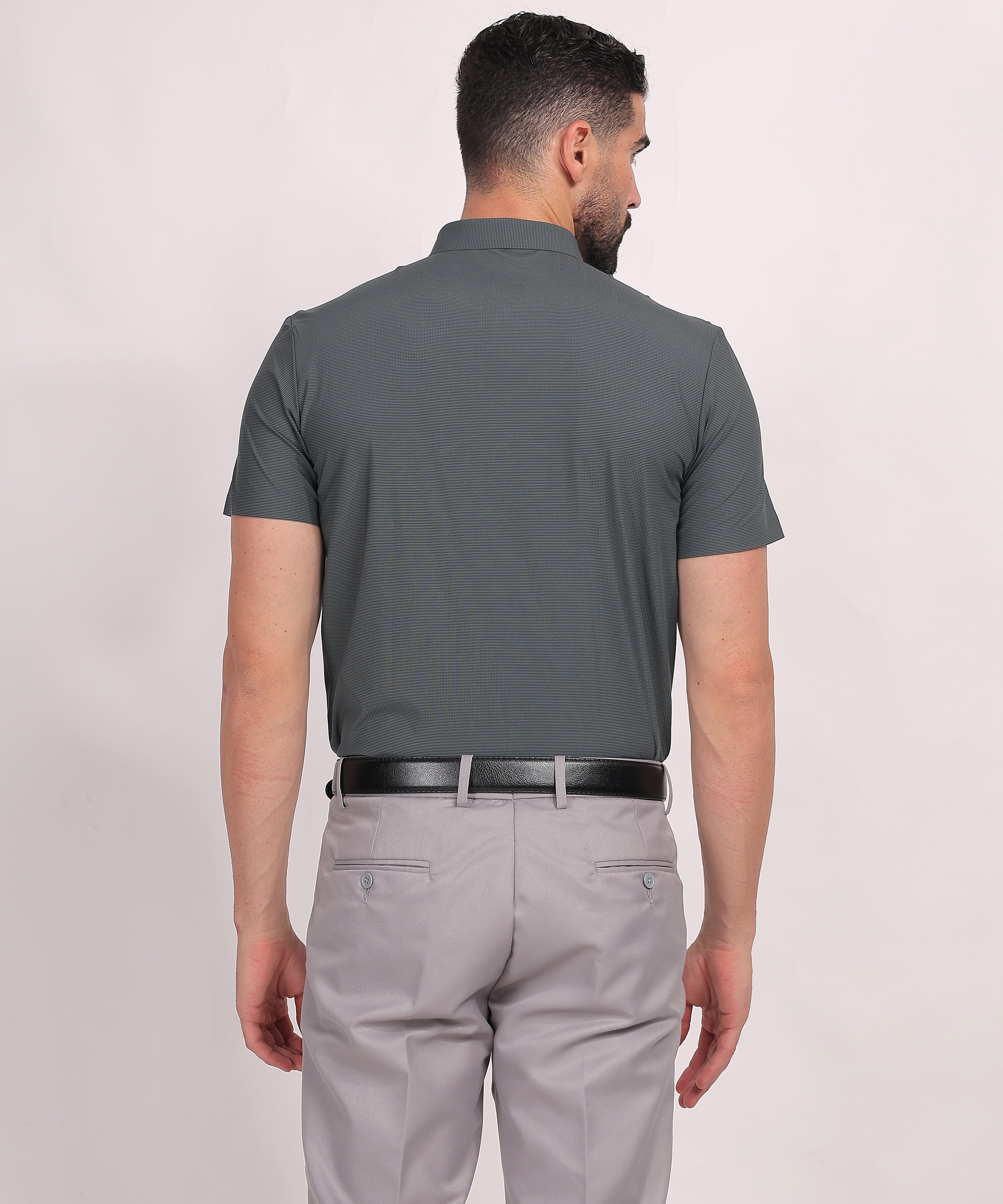 Dark Olive Green Stitchless Short Sleeve Shirt